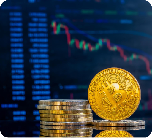 Colorful financial charts on a desktop monitor